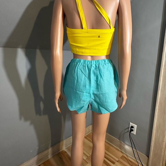 Vitamin A Tallows Linen Shorts Aqua EcoLinen Size XS NWT - Picture 8 of 9